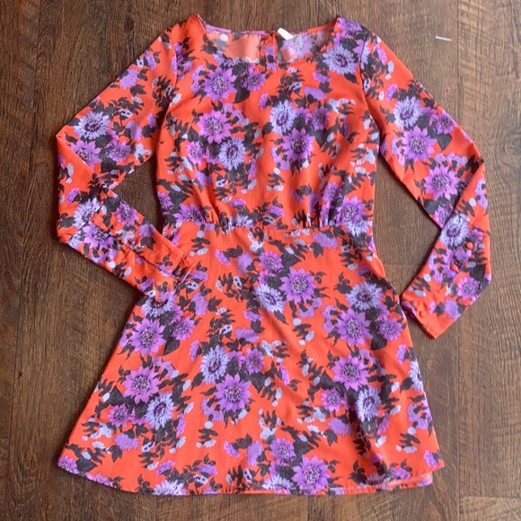Free people Floral Skater Dress Red Purple - Picture 2 of 6